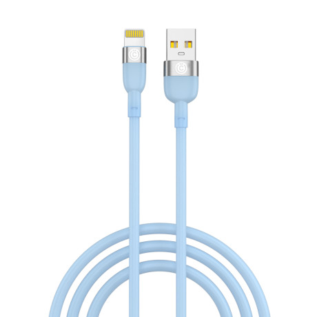 ВСЁГАЗИН Кабель для зарядки Live iP, 1м, Быстрая зарядка 2.4А, 12W, силикон, голубой