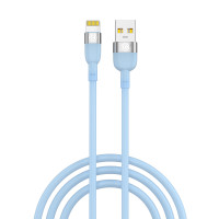 ВСЁГАЗИН Кабель для зарядки Live iP, 1м, Быстрая зарядка 2.4А, 12W, силикон, голубой
