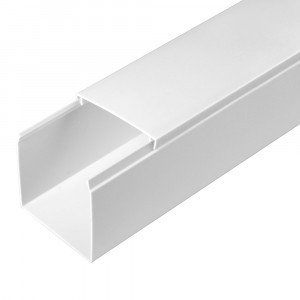 Э-Пласт кабель-канал ПВХ белый 2-й замок  60х60 для конд. 2м (цена за 1 метр) (18 м/уп, п/э) 350385N