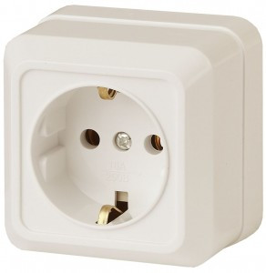 ЭРА Intro Quadro роз. ОУ 1 мест. 16A (земля, керамика) сл.кость, 250В 2-202-02 0316