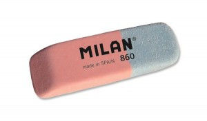 Ластик каучуковый Milan 860 комбинир. для стирания чернил и графита 973189