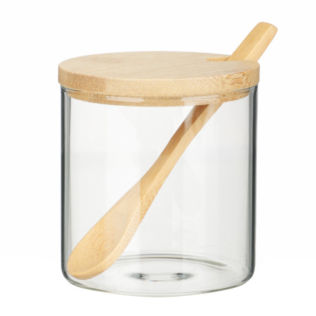 VETTA ЭКО Набор банок для хранения с ложкой, 3шт., 300мл, 28х10х9,5см, стекло, бамбук