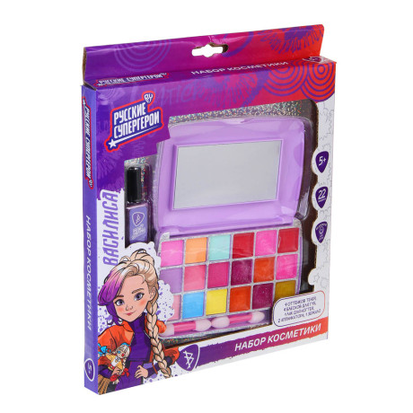 BY Русские Супергерои Набор детской косметики: тени, блески, лак, аппликатор, зеркало, #77107A, МП-2