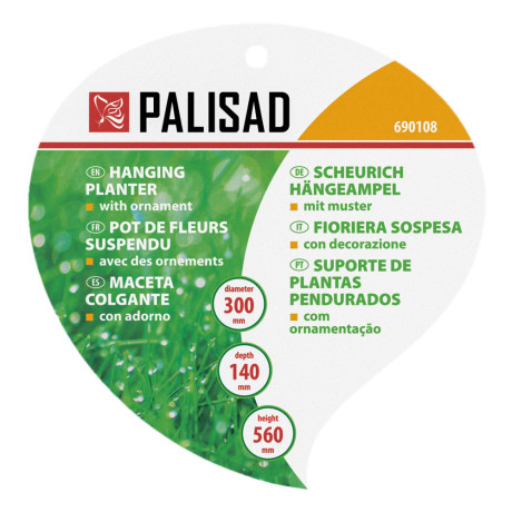 Кашпо подвесное с декором, с кокосовой корзиной, диаметр, 30 см Palisad