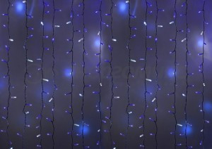 Гирлянда-занавес ул. Св/д дождь 2х1,5м/20нит, мерц,бел.пров, СИНИЕ 360LED без б/п 235-223 Neon Night