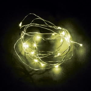 Feron Гирлянда-нить (бат) 20LED Роса желтый, (2штxАА) 2м+0.5м, IP20 CL570 41634