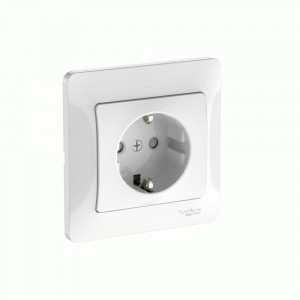 Systeme Electric GLOSSA роз. СУ 1 мест. (земля) штор, 16А (автоклеммы) БЕЛЫЙ GSL000144S (15!)