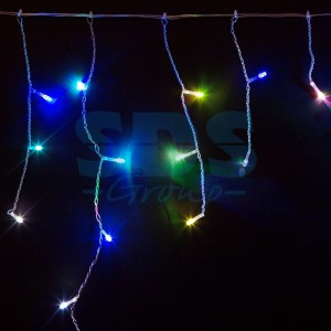 Гирлянда-бахрома ул. Айсикл 176LED RGB 4,8*0,6м/48нит., прозр без б/п (код647446) 245-209 Neon Night