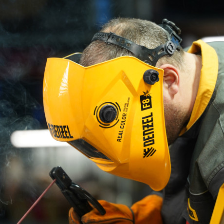 Щиток защитный лицевой (маска сварщика) F8, см. окно 100х50, Real Color, DIN4/5-8/9-13// Denzel