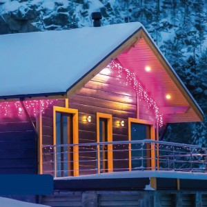 Гирлянда-бахрома ул. св/д мерцание 12м 195 LED провод прозрач ULD-B12006-195/TTK PINK IP44 Uniel