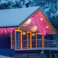 Гирлянда-бахрома ул. св/д мерцание 12м 195 LED провод прозрач ULD-B12006-195/TTK PINK IP44 Uniel