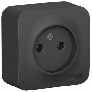 Systeme Electric BLANCA роз. ОУ 1 мест. 16А антрацит (пл.осн., изол.пл.) BLNRA000116 (18!)