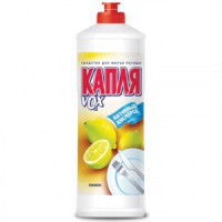Средство для мытья посуды КАПЛЯ VOX активный кислород, 1000мл, &quot;Лимон&quot;, 1576