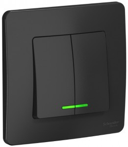 Systeme Electric BLANCA выкл. СУ 2 кл. 10А антрацит (пл.осн., инд.) BLNVS010516 (10!)