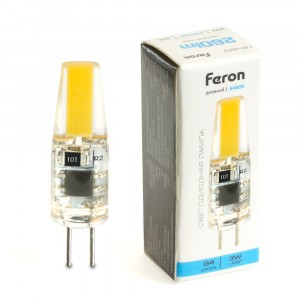Feron G4 230V 3W(250lm) 6400K 6K COB силикон 36x10 JC LB-423 51169