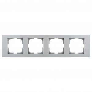 OVIVO Рамка СУ 4 местн. GRANO серебро, 400-100000-228