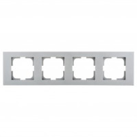 OVIVO Рамка СУ 4 местн. GRANO серебро, 400-100000-228