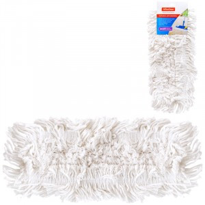 Насадка МОП для швабры карм/уши,42*12см,хлопок(ворс 4-5,5см),белая, мин3!!! OfficeClean Professional