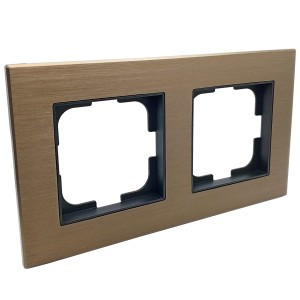 Ovivo Рамка СУ 2 мест. PRIME ELEMENTS ALUMINIUM бронза/черный, 403-510017-226