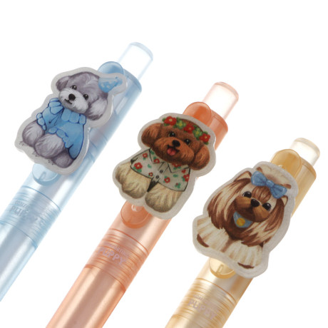 Ручка автоматическая гелевая синяя "Релакс собачки", 3 вида