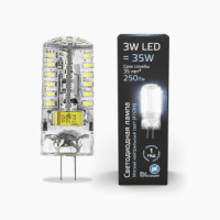 Gauss лампа G4 220V 3W(250lm) 4200 4K 41x15 силикон 107707203