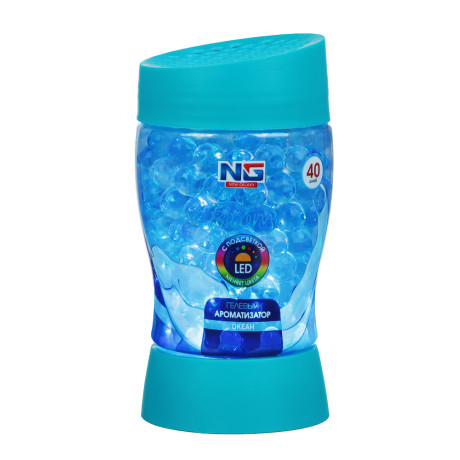 NEW GALAXY Ароматизатор гелевый с LED подсветкой Bloome,180гр.,океан, райское наслажд.,лет. бриз,цит