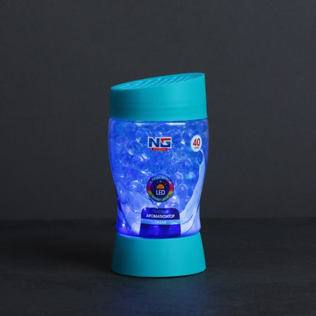 NEW GALAXY Ароматизатор гелевый с LED подсветкой Bloome,180гр.,океан, райское наслажд.,лет. бриз,цит
