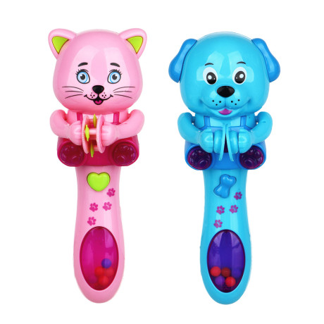 ИГРОЛЕНД Игрушка музыкальная в виде животного, пласт., 2ААА, 16х6х5,5см, 2 дизайна