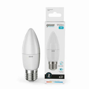 Gauss Elementary лампа Свеча E27 12W(950lm) 4100K 4K матов., пластик 30222