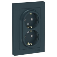 Systeme Electric AtlasDesign роз. СУ 2 мест. изумруд (пл.осн., земля, штор.) ATN000826 (6!)