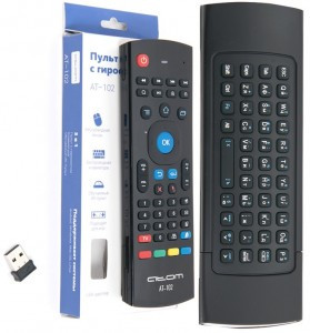 Пульт с гироскопом АТ-102, Атом, в/к беспров. клав-ра, для SMART/Android  приставок, ноутбуков, ПК