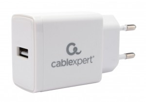 Зарядное устройство Cablexpert 5Вт, 1А, 1хUSB, белый, пакет