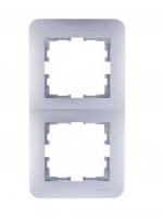 Lezard KARINA LIFE рамка 2 мест. (верт.) б/вст матов. серебро (ABS) 708-4300-152