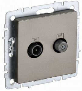 IEK BRITE мех. роз. СУ TV+SAT РТВ/РСп12-БрШ, шампань BR-AF20-O-K37