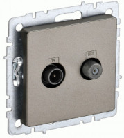 IEK BRITE мех. роз. СУ TV+SAT РТВ/РСп12-БрШ, шампань BR-AF20-O-K37