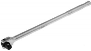 Вороток ЗУБР "МАСТЕР" перекид. д/торц.голов. (1/2"), Cr-V, хром.покр., 380мм zu27737-1/2