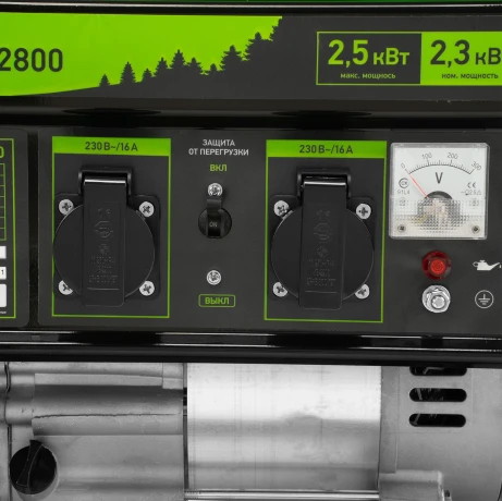 Генератор бензиновый БС-2800, 2.5 кВт, 230В, четырехтактный, 15 л, ручной стартер Сибртех