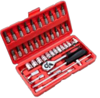 Набор комбинированный 46 предметов (трещотка реверсивная, биты, головки)