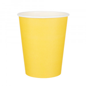 Набор бумажных стаканов 6шт, 250 мл, цвет- желтый
