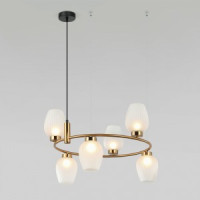 Eurosvet св-к подвес. 6x25W 650х650х1000 мет золото/черный/белый Alva 30183/6 a064683