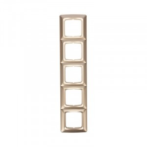 KRANZ DEA Рамка 5 мест. (горизонт.) Золотой Металлик KR-78-0319