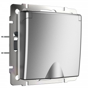 Werkel мех. роз. СУ 1 мест. 16А, земля, крышка, шторки IP44 (серебро матовый) W1171265 a063614