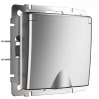 Werkel мех. роз. СУ 1 мест. 16А, земля, крышка, шторки IP44 (серебро матовый) W1171265 a063614