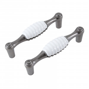 Ручка-скоба мебельная мет/керам 96 С2496-96 AS сост. Серебро 2шт (цена за пару (10, 100) StahlBuro