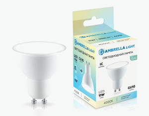 Ambrella лампа св/д MR16 GU10 11W(930lm) 4000K 4K 50х57 IC 181104
