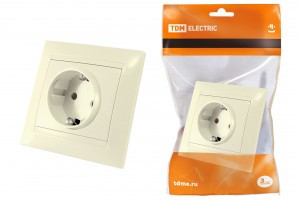 TDM Лама роз. СУ 1 мест. 16А сл. кость (земля, шторки) (10!) SQ1815-0111