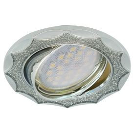 Ecola DL36 MR16 GU5.3 св-к литой повор.Звезда под стекл.Серебряный блеск/Хром 22x84 FS1613EFY (10!)