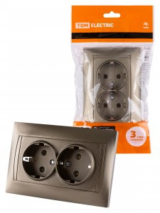 TDM Лама роз. СУ 2 мест. 16А (земля) бронза SQ1815-0725