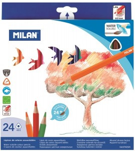 Карандаши цветные акварельные 24цв 3-гран Milan 1110721