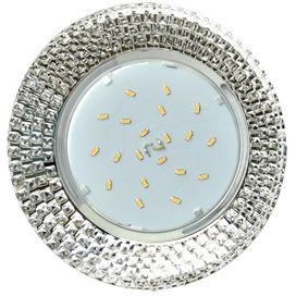 Ecola GX53 H4 LD5319 св-к Стекло Круг прозр. мозаика подсветка 4K Хром-зерк. 40x123 SC53RMECB (10!)